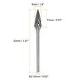 thumbnail image 2 of Uxcell 5 Pack 1/4" (6mm) Head 3/32" (2.35mm) Shank 60 Degree Cone M Shape Double Cut Carbide Rotary Burrs, 2 of 5