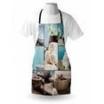 thumbnail image 3 of Spa Apron Far East Close to Your Heart Asian Massage Theme Collage Oils Candles Flowers Print, Unisex Kitchen Bib Apron with Adjustable Neck for Cooking Baking Gardening, Blue and White, by Ambesonne, 3 of 3
