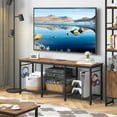 thumbnail image 6 of Entertainment Center for 55 inch TVs, TV Stand with Power Outlet and Open Storage Shelves, TV Media Console Table for Living Room and Bedroom, 6 of 7