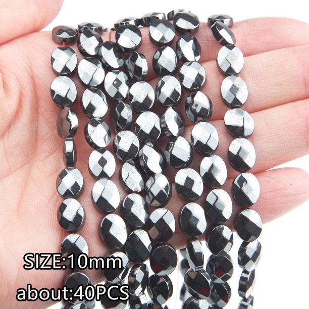 Cuentas de piedra de hematita Natural, abalorios espaciadores de faceta redonda de corazón para fabricación de joyas, pulsera, collar hecho a mano, hallazgos Diy