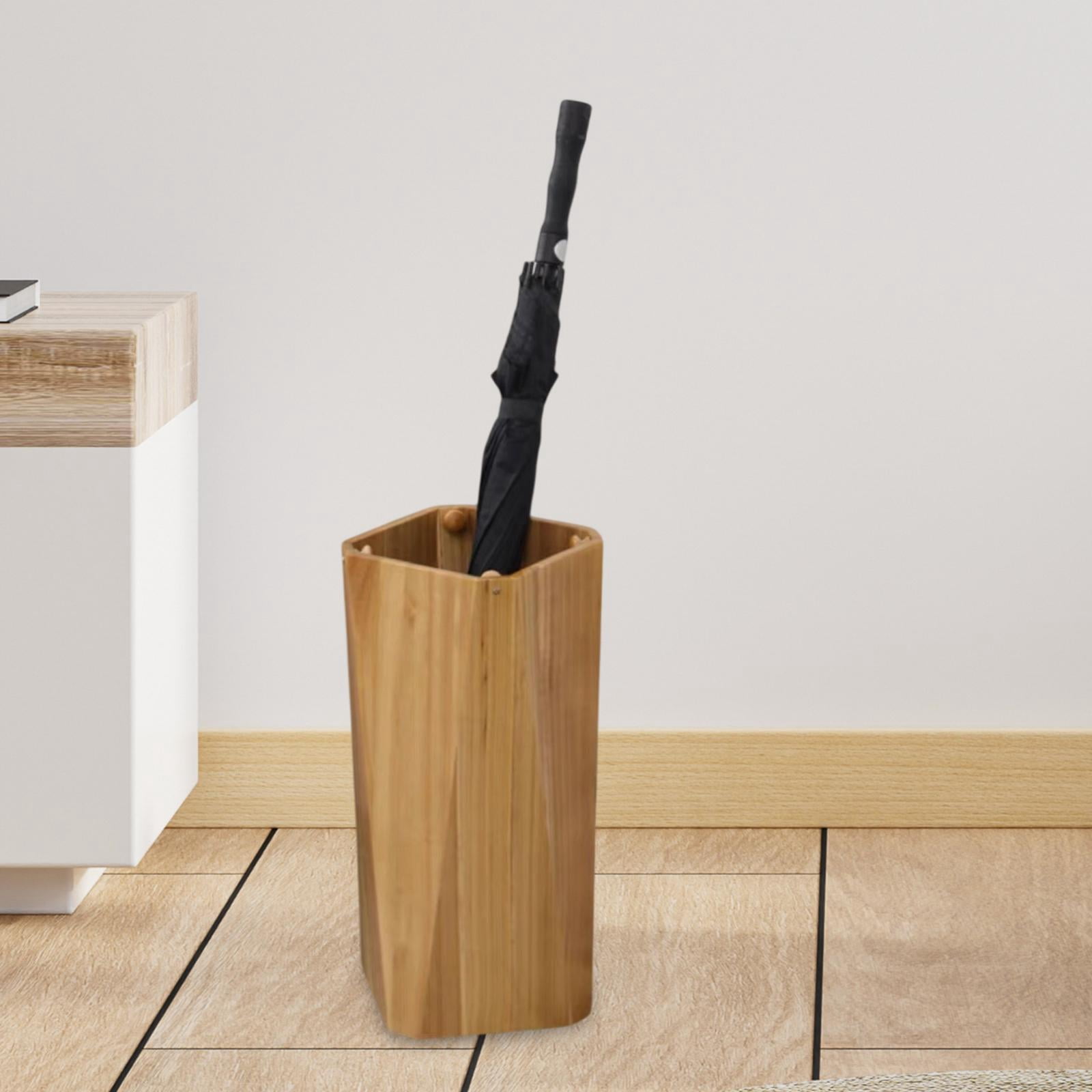 CarpNettore Wooden Umbrella Holder Organizer Sturdy Household Space Saving Creative Umbrella Khaki