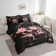 thumbnail image 3 of Erosebridal Geometric Geometry Checkered Bedding Sets King Size,Football Game Comforter Sets with Sheets,Black Pink Bed in a Bag King Size For Youth,Super Cozy Room Decoration Reversible,7-Piece, 3 of 6