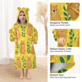 thumbnail image 4 of Wearable Blanket with Sleeves and Pocket Oversized Hooded Sweatshirt 3-14 YR Capybara and Green Leaves S, 4 of 7