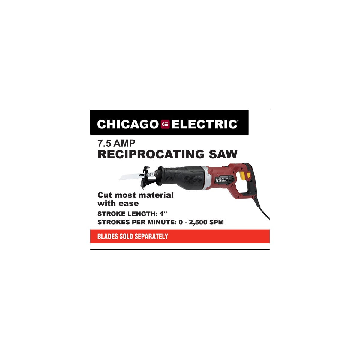 Chicago electric 7.5 amp reciprocating saw deals