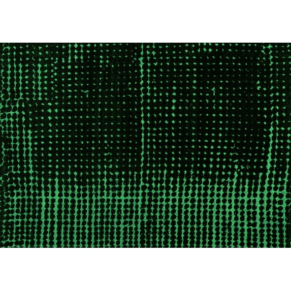 Ahgly Company Indoor Rectangle Oriental Green Modern Area Rugs, 5' x 7'