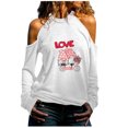 thumbnail image 1 of CEHVOM Mode Femme Décontractée Manches Longues Imprimé Saint-Valentin Col Rond Haut/chemise Liquidation, 1 of 4