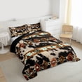 thumbnail image 3 of Erosebridal Cowhide Quilt Brown Highland Cow Print Full Comforter Set,Western Bedding Set Exotic Aztec Duvet Insert,Farmhouse Wild Animals Longhorn Skin Room Decor Cowboys Gifts for Men, 3 of 7