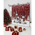 thumbnail image 5 of Red Plaid Christmas Shower Curtain, Snowman Snowflake Winter Waterproof Fabric Shower Curtains with 12 Hooks, Bathroom Curtain Set for Bathroom Accessories Decor, 60 x 72 Inches, 5 of 9