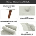thumbnail image 6 of Liangfu Storage Bench, Ottoman,Upholstered Window Sitting Bench for Bedroom, with Flap and 2 VelvetRound Pillows Bedside Bench,for Livingroom,Bedchamber,White, 6 of 7