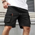 thumbnail image 4 of Dagugfen Cargo Shorts for Men 8" Inseam Loose Fitted Elastic Waist Drawstring Summer Outdoor Climbing Shorts with Multi Pockets, 4 of 7