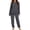 Dark Gray, variant on QIYAGBSA Fleece Pajama Set for Women Soft Warm Jacquard Long Sleeve Top and Pants (Pink, L)