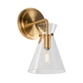 thumbnail image 3 of Beaker 1-Light Soft Gold Wall Sconce with Clear Glass - Soft Gold, 3 of 4