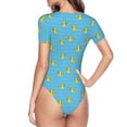 thumbnail image 4 of Balery Duck Swimming Women's Short Sleevee Crew Neck Bodysuit Tops Short Sleeve Tops Basic-Large, 4 of 9