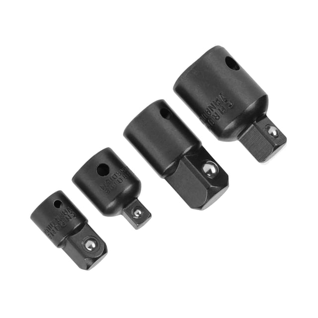 Reductor de Zócalo CVR, Juego de Adaptadores de Acero Al Cromo Vanadio de 4 Piezas, Adaptadores de Zócalo Multiusos Para Llaves y Enchufes, Resistencia Con Retención de Bola