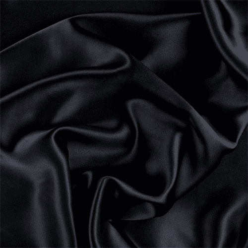 Black Silk Charmeuse, Fabric By the Yard