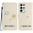 thumbnail image 4 of JTCASES for Samsung Galaxy S23 Ultra Wallet Case, Lovely Cat Pattern PU Leather Shockproof TPU with Card Slots Cash Pocket Magnetic Closure Removeable Wrisr Strap Stand for S23 Ultra, Beige, 4 of 8