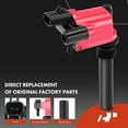 thumbnail image 3 of A-Premium (Red) Ignition Coils and Spark Plugs Kits Compatible with Jeep Grand Cherokee 2005 & Dodge Ram 1500/Ram 2500/Ram 3500 2003-2005, Durango 2004-2005, Magnum 2005 & Chrysler 300, 5.7L 8-PC Set, 3 of 8