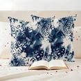 thumbnail image 3 of Blue Tie-dye Outdoor Waterproof Pillow Covers, Vintage Rustic Abstract Painting Art Decorative Square Throw Pillowcase Sofa Cushion Sham for Patio/Couch/Chair, 26"x26" 2 Pack, 3 of 8