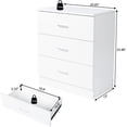 thumbnail image 2 of White Nightstand with 3 Drawers, White Night Stand Bedside Table for Bedroom with Metal Handle, Sofa Side Table 3 Drawer Nightstand for Bedroom, 23W*13D*26H, 2 of 7