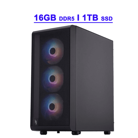 Acer Nitro 60 Gaming AI Desktop Intel 10-core Ultra 5 225F 16GB DDR5 1TB SSD GeForce RTX 5060 GDDR7 DLSS4 (Up to 614 AI Tops) Type-C DisplayPort Wi-Fi6E Win11