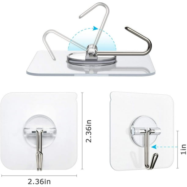 Adhesive Hooks, Reusable Utility Hooks Heavy Duty 13LB Wall Hooks
