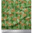thumbnail image 1 of Soimoi Green Cotton Voile Fabric Dot & Flower Hand Drawn Fabric Prints by Yard 42 Inch Wide, 1 of 1