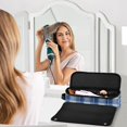 thumbnail image 3 of Hair Tools Storage with Heat Resistant Mat- Blue and White Color Scheme Printed Curling Iron Travel Bag/Flat Iron Case for Women, 3 of 8