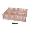 thumbnail image 4 of Inteprter Sistema ajustable de la organización del cajón de los divisores del cajón de DIY bien organizado hecho con poliestireno Almacenamiento y organización del hogar rosa elegante 5 piezas/juego, 4 of 6