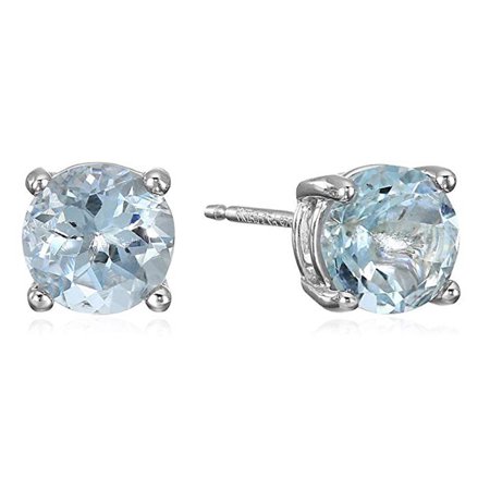 Sterling Silver Genuine Round 1 Ct Cubic Zirconia Stud Earrings