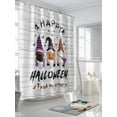 thumbnail image 3 of Fsddascl Halloween Gnomes Shower Curtain Set - Long 72" x 84" Washable Bathtub Curtain with 12 Hooks, Horror Pumpkins Spooky Grey Wooden Waterproof Fabric Stall Shower Curtains for Bathroom/Bathtub, 3 of 6