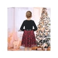 thumbnail image 5 of Sunny Fashion Girls Dress Velvet Red Black Plaid Tartan Patchwork Tulle Bow Warm Fall Winter Holiday 12 Years, 5 of 7
