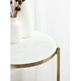 thumbnail image 2 of Kate and Laurel Aguilar Modern Round Side Table, 15 x 15 x 24, White and Gold, Genuine Marble Nightstand for Small Spaces and Living Room Decor, 2 of 8
