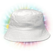 Hello Hobby Customizable Bucket Hat for Men & Women, Solid White, Adjustable Fit, 100% Cotton, Ideal for DIY & Personalization