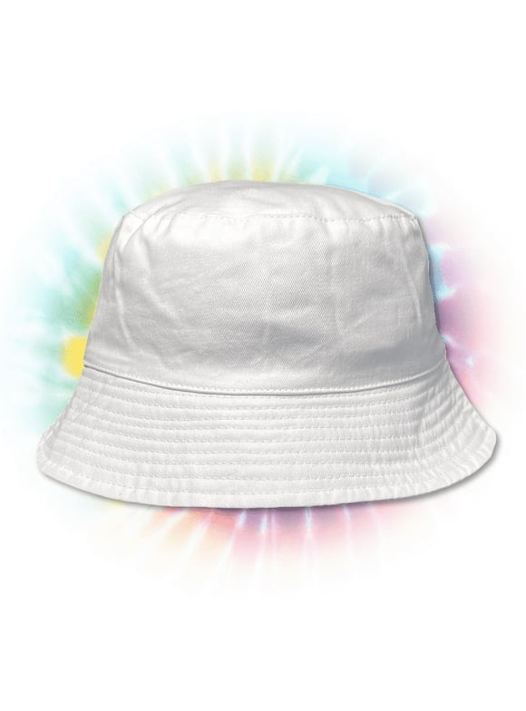 Hello Hobby Customizable Bucket Hat for Men & Women, Solid White, Adjustable Fit, 100% Cotton, Ideal for DIY & Personalization