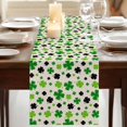 thumbnail image 3 of Table Runners 72 Inches Long Dress Scarves, St Patricks Day Farmhouse Kitchen Table Runner, Coffee Tablerunners, Farmhouse Country Green Black Shamrock 14x72 Inch, 3 of 9