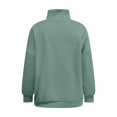 thumbnail image 5 of ManxiVoo Women's Long Sleeve Half Zip Pullover Sweatshirt Lightweight Loose Fit for Casual Daily Wear and Outdoor Activities XXXL Size Green, 5 of 9