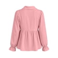 thumbnail image 5 of Tqcoqu Womens Babydoll Peplum Tops Button Up Business Casual Blouse Shirt, Tummy Control Dressy Casual Going Out Blouses,Women's,Size S-XXL, 5 of 6