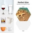thumbnail image 6 of Rateoe Starfish And Seashell 1 Drawing Drink Coasters Set of 4 Leather Coasters Spill Protection for Table Desk,Durable and Non Slip Leather Coaster ,4 Inches Drink Mats-Hexagon, 6 of 6