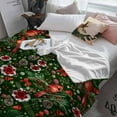 thumbnail image 3 of Red Flower Bird Throw Flannel Blanket 30x40In Green Leaf Pine Cone Christmas Stars Super Soft Cozy Bed Blanket, Lightweight Plush Fuzzy Bed Throw for Bedroom Sofa Couch Living Room, 3 of 4