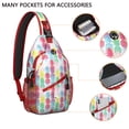 thumbnail image 3 of Exotic Pineapple Print Lightweight Sling Backpack for Travel and Daily Commute, Multi-Layered Storage Crossbody Bag with Tropical Fruit Design for Fashion-Forward Users, 3 of 6