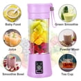 thumbnail image 2 of YouLoveIt Mini Juicer Cup 380ML Personal Blender Travel Fruit Juicer Mixer Cup Small Electric Safety Individual Blender Baby Food Mixing Machince with Updated 6 Blades, 2 of 8