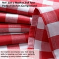 thumbnail image 2 of HEIRLOOM COMFORT Multicolor Gingham Checked Napkins Set of 6, 18x18 Inch, 100% Cotton, Soft, Absorbent & Durable, Reusable Table Dinner Napkins for Wedding, Picnic, Everyday Dining - Red and White, 2 of 6