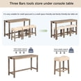 thumbnail image 6 of GZXS 4-Piece Bar Table Set with Power Outlets, 59" Long Pub Table with 3 Linen Fabric Stools, Perfect for Small Space & Breakfast Nook, Brown, 6 of 8