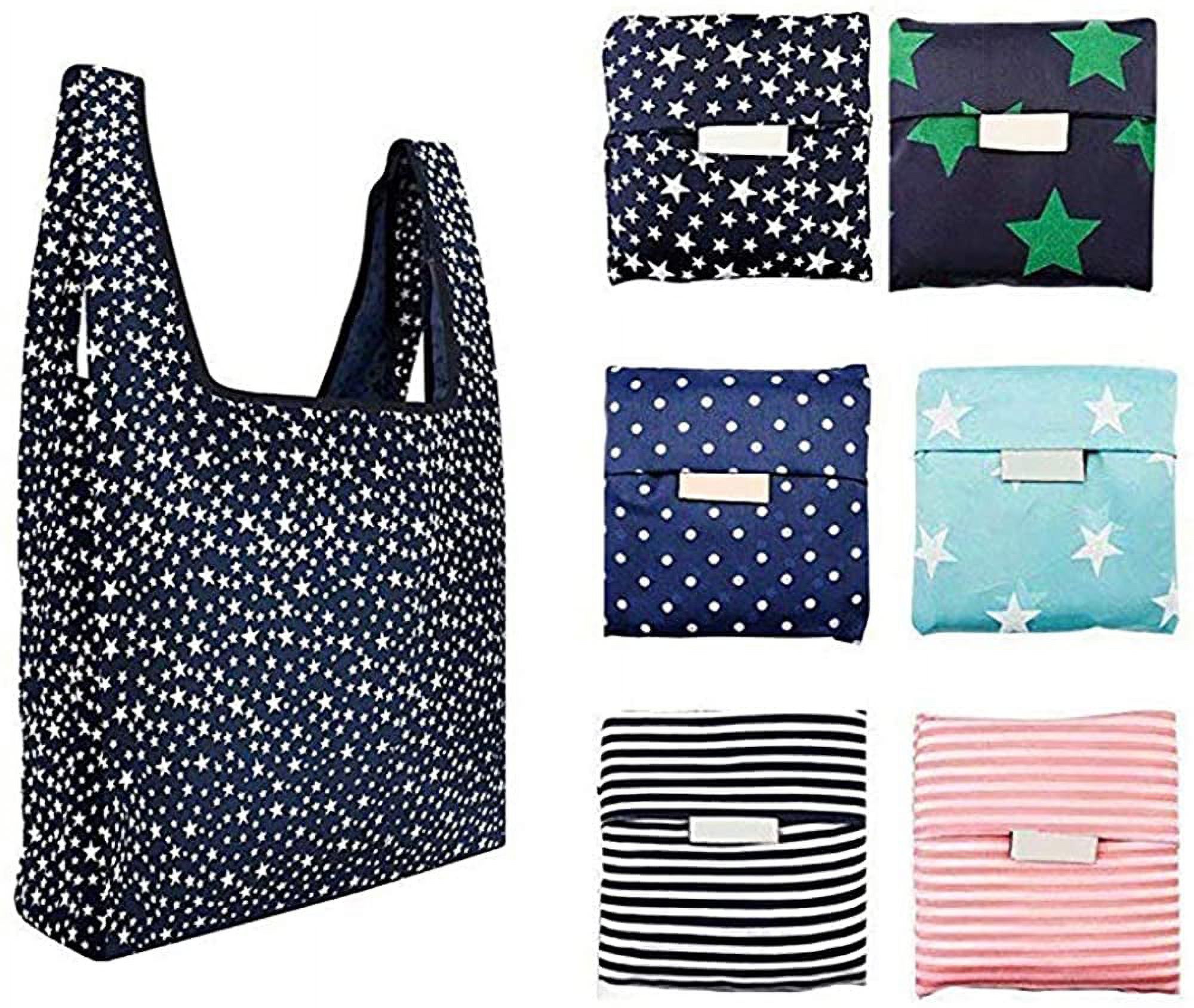 Miumaeov 6Pcs Grocery Bags Reusable Colorful Foldable Shopping Bags Washable Lightweight Tote Bags - image 4 of 6
