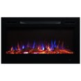 thumbnail image 1 of EdenBrach 36” Black Wall Mounted or Built In Recessed Electric Fireplace w/ Log Flame Effect, 1 of 4
