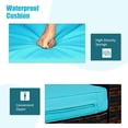 thumbnail image 3 of Gymax 3PCS Rattan Patio Conversation Furniture Set Yard Outdoor w/ Turquoise Cushions, 3 of 9
