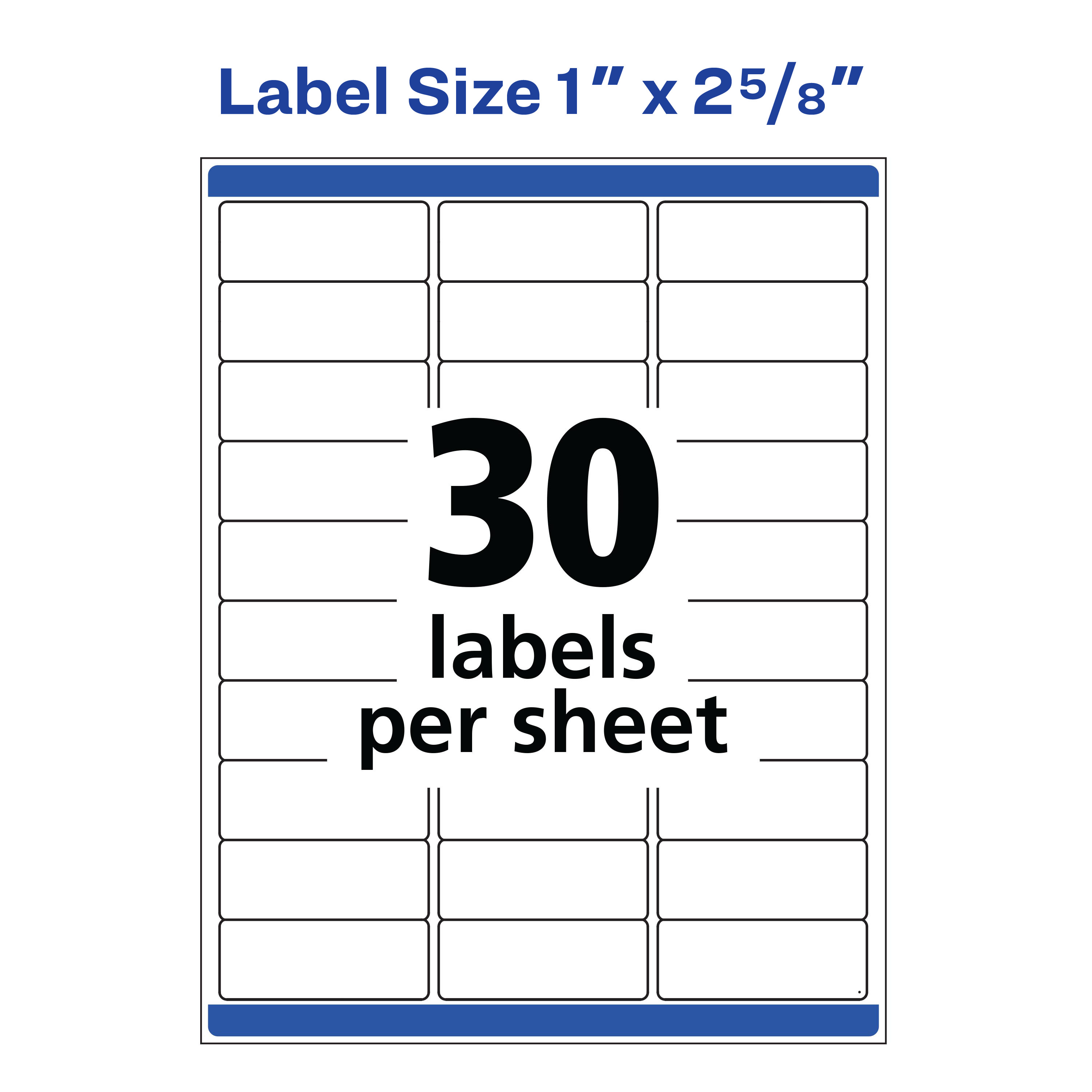 Avery Waterproof Address Labels with Ultrahold Permanent Adhesive, 1