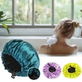 thumbnail image 4 of Neinkie Bonnet de Satin Bonnet de Nuit - Extra Grand, Double Couche, Réversible, Bonnet de Satin Réglable pour Dormir Bonnet pour Cheveux, 4 of 8