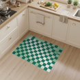 thumbnail image 2 of ODIKA 3'x5' Washable Accent Rug Pet Friendly, Non-Shedding Mat Fuzzy Transitional Funky Sage Gradient Symmetrical Checkered for Bedside, Nursery Room, 2 of 7