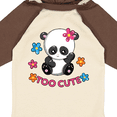 thumbnail image 4 of Inktastic Too Cute Baby Panda with Flowers Girls Long Sleeve Baby Bodysuit, 4 of 5